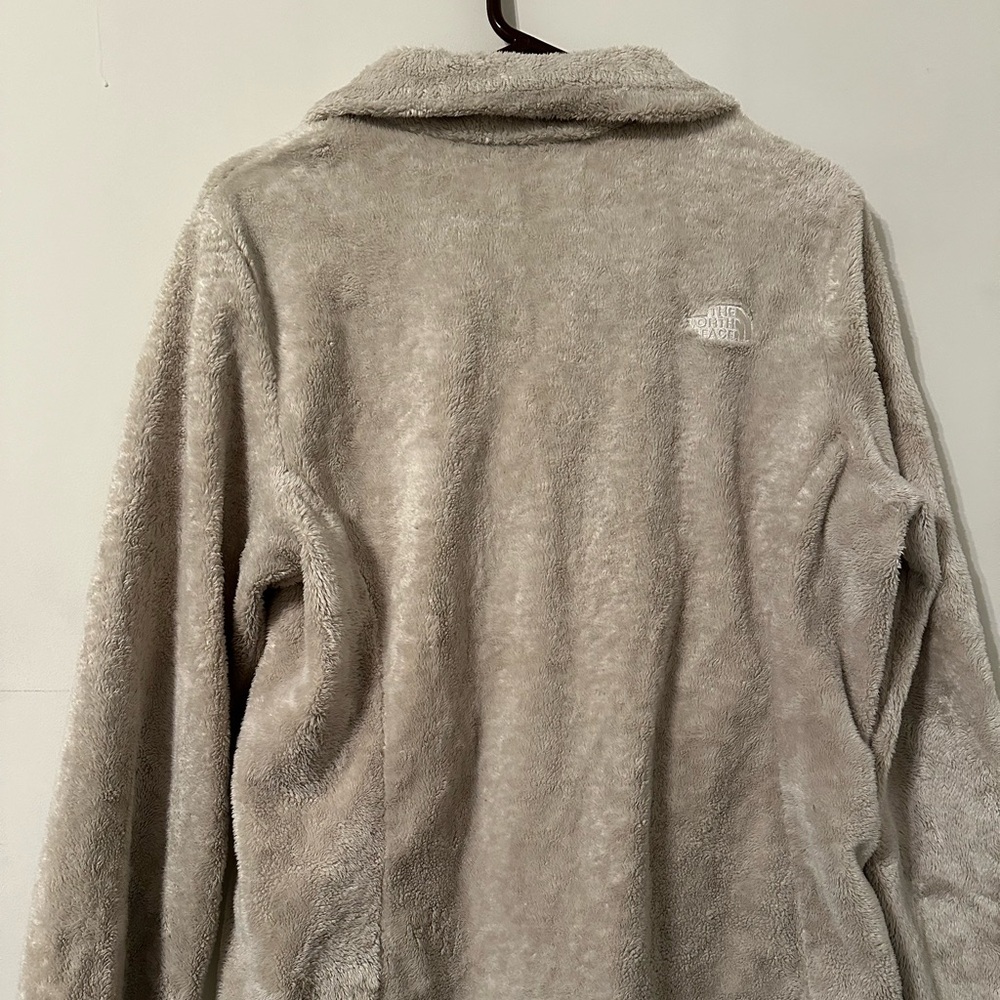North Face cream colored fuzzy jacket